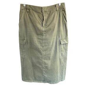Madewell Army Green Cargo Pocket Midi Skirt 29 Gorpcore Military Blokecore